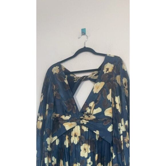 acler palms pleated midi dress floral posy print AU10/US6 - Picture 8 of 13